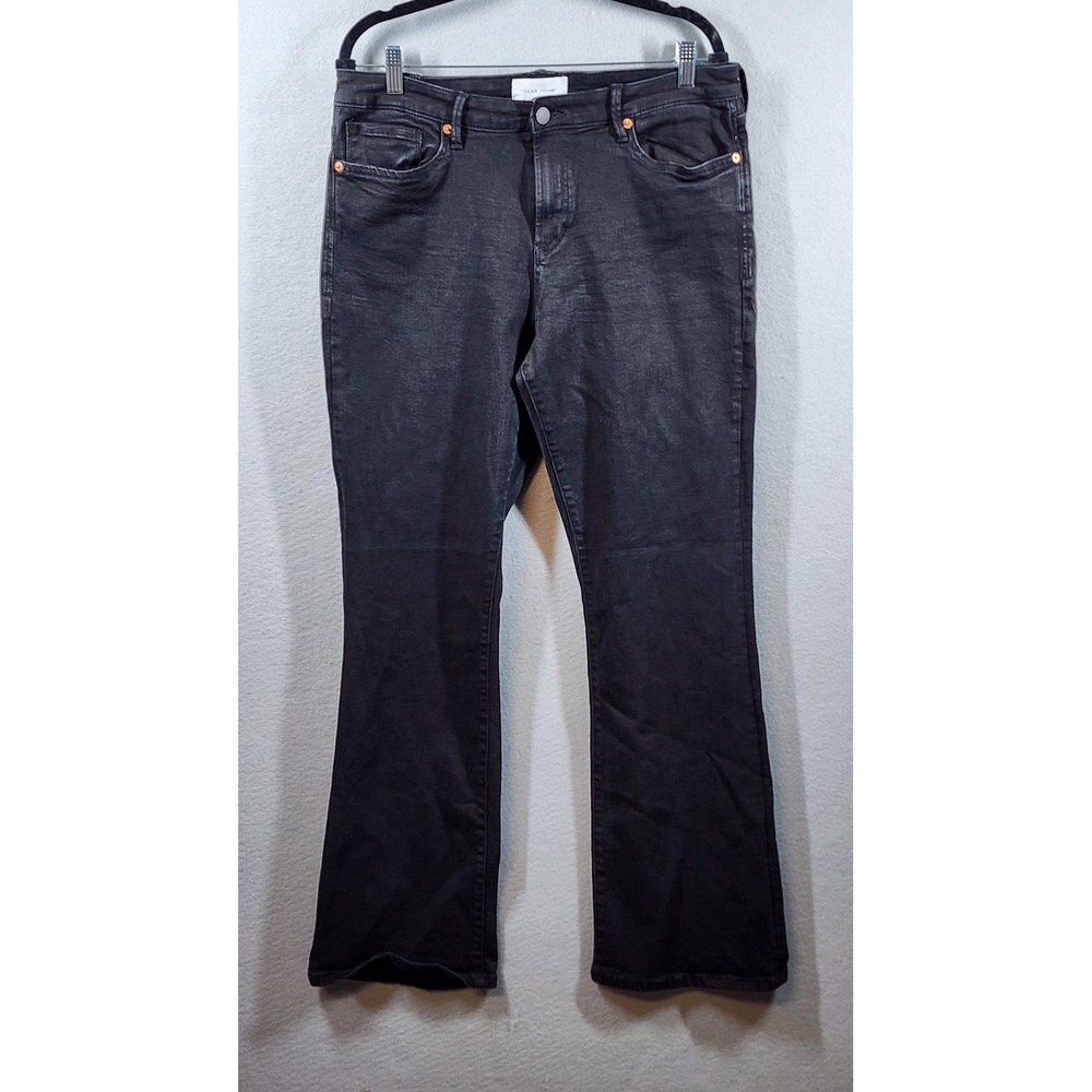 Dear‎ John Jeans Womens 33 Black Olive Jaxtyn Bootcut Stretch Denim Dark Wash
